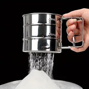 1pc Pastry Baking Tools Powder Flour Mesh Sifter Cup Baking Icing Sugar Shaker Stainless Steel Sieve Cup Bakeware