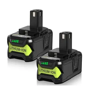 2 Packs 18V 8000mAh High-Capacity Lithium-Ion Replacement Battery P108 RBL1810 for Ryobi Cordless Drills & Garden Equipment