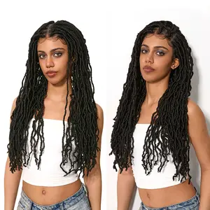 [New Arrival] Frodio Veralux™ Fiber 13x5 Lace Faux Locs Twist Wig – Natural Black Dreadlock Wig with Baby Hair for Black Women | Pre-Cut Lace, Beginner Friendly