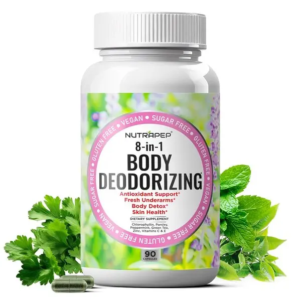 Body Deodorizing Supplement - Odor Eliminator & Internal Deodorant Pills for Fresh Breath Skin Health & Detox - Full Body