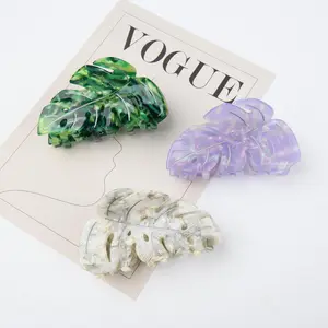 Monstera Leaf Hair Claw,Unique Leaf Shape Acetate Hair Clip Claw,Gift for Her,Thanksgiving Gift