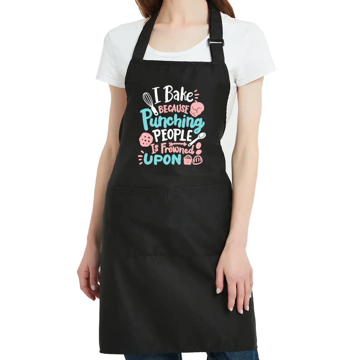 Funny Aprons for Women with 2 Pockets, Adjustable Kitchen Apron for Cooking Baking, Chef Gifts for Baker Mom Wife Birthday Christmas Mothers Day