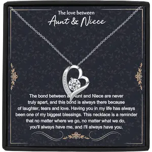 Pendant Gift Box Set, 1 Count Heart Shaped Pendant Necklace with Box, Stainless Steel Necklace for Aunt & Niece, Gift for Birthday, Festival, Love Heart Necklace