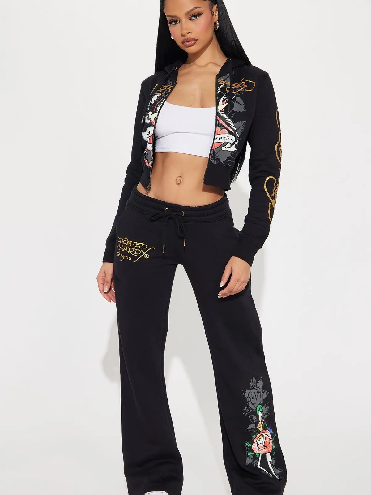 Ed Hardy Swallow Bird Sweatpant Color: Black