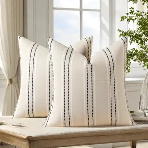 Bohemian Color Woven Striped Canvas Pillowcase Sofa Bedroom Decorative Accessories Living Room Pillow Cover