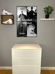 The Dorm Large Canvas Poster - "Grindset Mindset" - Polyester Matte Canvas with Deep, Rich Color, Detailed Designs & Tearproof Material., Lightweight