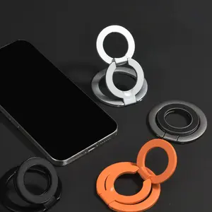 Dual-Sided Strong Magnetic Phone Stand, Magsafe Compatible, 360 Degree Rotation, Foldable Durable Ring Holder, Fits iPhone Xiaomi Samsung, Phone Grip Holder