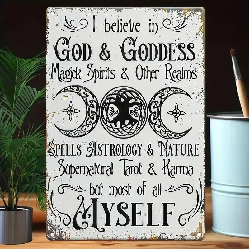 Aluminum Vintage Design Witchcraft Wall Art Poster Art Work For Wall Decor Halloween Home Decor Room Decor Aluminum Sign Aluminum Wall Decor Ornament Artistic