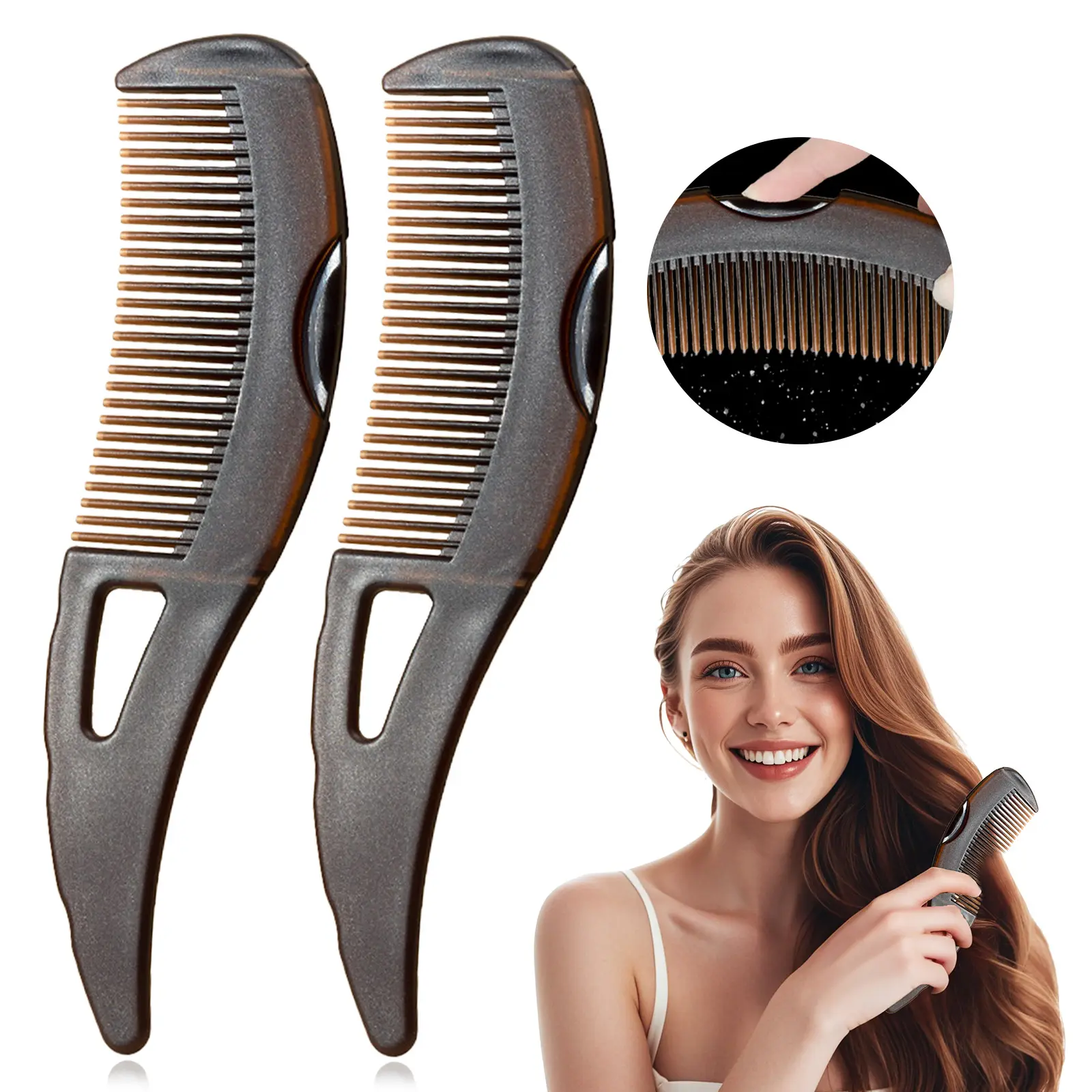 Buy one get one free- Hairbrush, Dandruff Comb with Self-Cleaning ...
