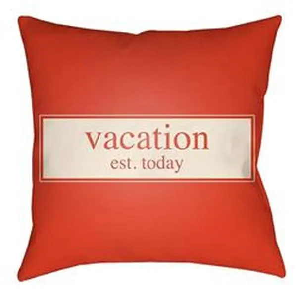 Artistic Weavers LTCH1421-1616 Litchfield Square Pillow, Poppy Red & Ivory - 16 x 16 in.