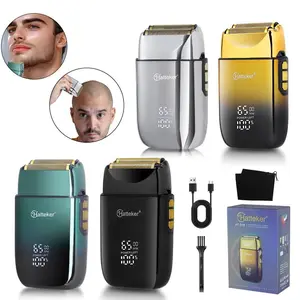 Portable Electric Shaver, Cordless Waterproof Shaver, 1 Count Rechargeable Waterproof Beard Trimmer with Digital Display, Beard & Mustache Trimmer for Men