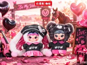 Baby Three - Sweet Tooth Valentine's Day Limited Hang Card 400% Plush Toy Doll Collection