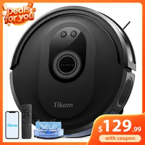 Tikom Robot Vacuum and Mop Combo, Robot Vacuum Cleaner with Powerful Suction, Super Thin, Self-Charging Robotic Vacuum Cleaner for Carpet, Pet Hair, Hard Floors, APP & Remote Control, G8000 Max