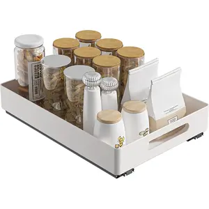 Pull Out Cabinet Organizer,Expandable Heavy Duty Slide Out Drawer,Kitchen Cupboard Storage Organizer,Pull Out Kitchen Storage Shelf Organizer