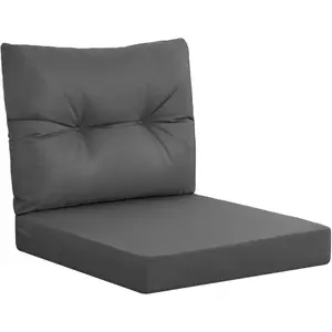 Deep Seat Patio Cushions Outdoor Seat Cushion with Ties Dark Navy Durable Olefin Fabric UV Resistant Machine Washable