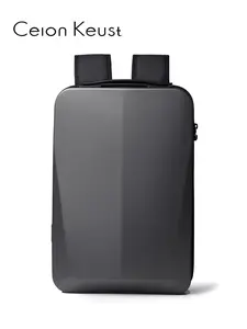 Large Capacity Expandable Backpack, Casual Solid Color Zipper Backpack with Password Lock, Durable School Bag with Laptop Compartment for School & Travel