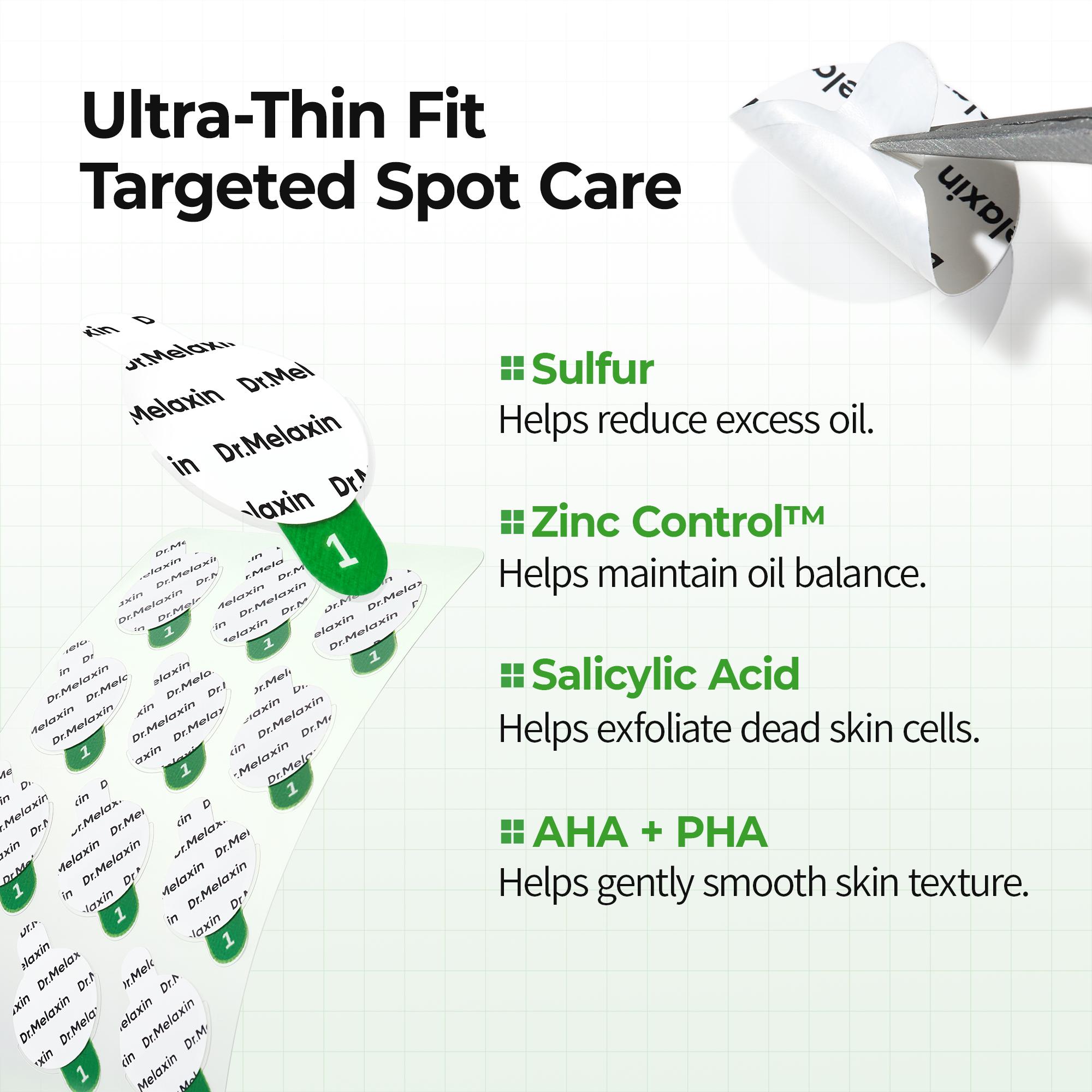 [Dr.Melaxin Official] Zero-Fit Blemish & Dark Spot Patch Duo 72 Patches × 2 | S-ZINC + Mela-C·E Ultra Thin Spot Patches with Salicylic Acid, Acne Care, Sulfur, Vitamin C & Niacinamide