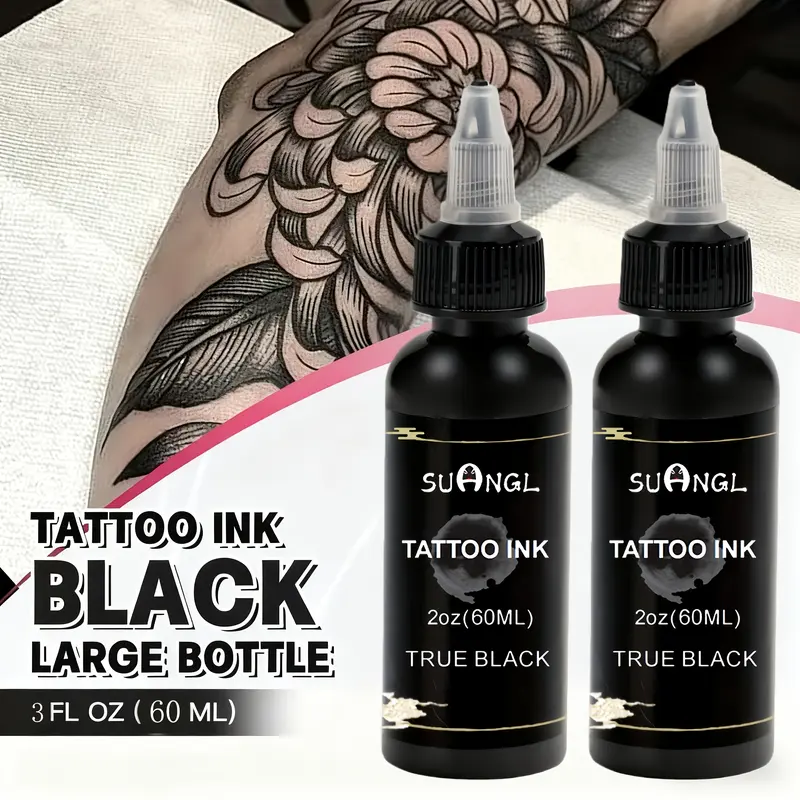 Tattoo Ink |   Premium White and Ultra Black for Outline, Shadow and Blending |   Long-Lasting Body Art Standard, Ideal Gift for Tattoo Artists and Beginners, Body Art Makeup Gift