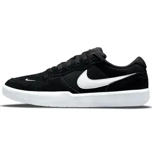 Nike SB Force 58 Black White Men's/Women's Skateboards with Wrapped Edge Design & Vulcanized Structure for Durability