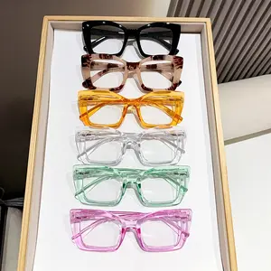 6-Pack Blue Light Blocking Glasses, Fashionable Simple HD Lens Reading Eyeglasses, Comfortable Portable Unisex Magnifying Glasses, High Definition Glasses