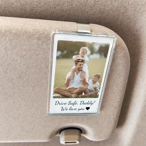 Custom Fathers Day Gift For Dad Photo Car Visor Clip, Drive Safe Daddy Acrylic Car Clip, Personalized Husband Gift, Photo Sun Visor Clip for Car, New Dad Gift, Custom Picture Car Decor, Gift for Daddy from Kids, Memorial Car Charm