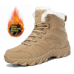 ??TikTok Shop Black Friday??Men Waterproof Snow Boots Warm Winter Hiking Boots Non Slip Outdoor Camping Backpacking Shoes