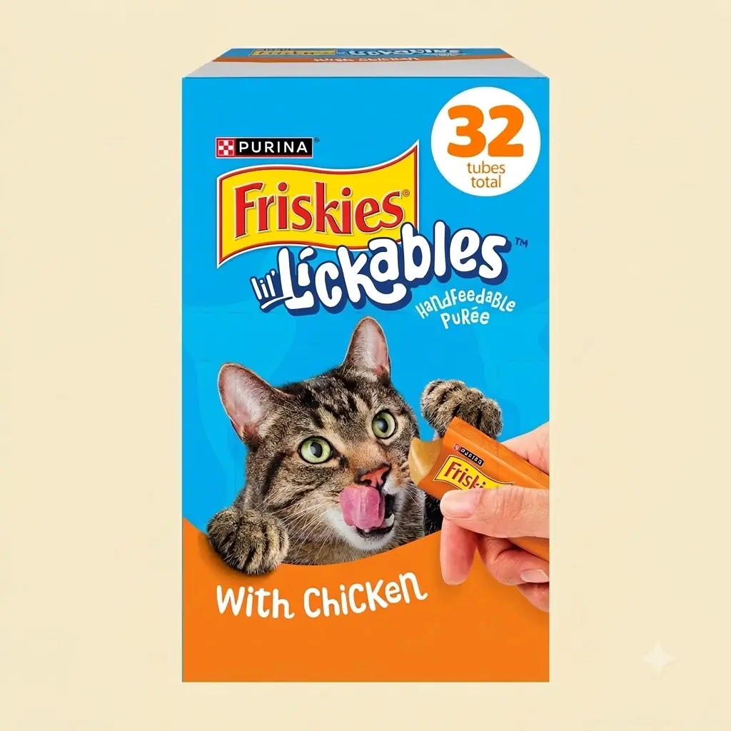 Purina Friskies Lil Lickables With Chicken Cat Treats 16 oz Carton Made With Real Tuna Pureed Wet Lickable Pouches