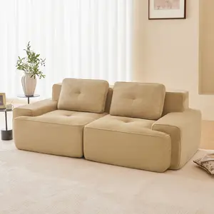 Modern L-Shaped Modular Sectional Sofa with Luxe Corduroy Fabric, Deep Seat, Elegant Pearl-Like Piping, Classic Tufted Design, Anti-Slip Details, No Assembly Needed, Perfect Stylish Couch for Living Room