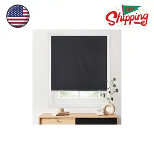 100% Blackout Roller Shades, No Tools No Drill Cordless Blinds for Windows (36''W x 72''H, Black)