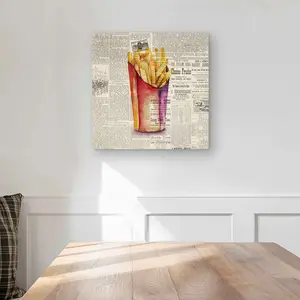 Begin Home Decor C1MP1616ZD6GQP 16 x 16 in. Vintage Style French Fries Metal Print Wall Art - Gastronomy Kitchen