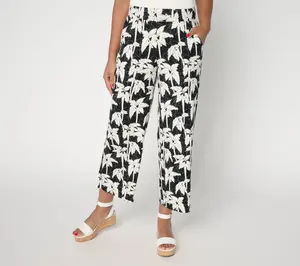 Susan Graver Soleil Regular Knit Printed Ankle Pant