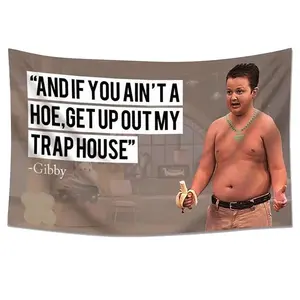 Gibyy and If You Ain't a Hoe Get Up Out My Trap House 3x5Ft Flag Tapestry for Wall Hanging Man Cave College Dorm Bedroom Outdoor Banner