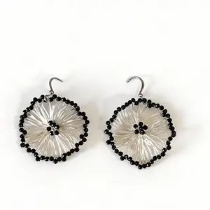 Handmade Copper Wire Woven Beaded Earrings for Men & Women, Metallic Texture, Handcrafted, Birthday Gifts, Party Favors, Souvenirs, Original Jewelry Gifts