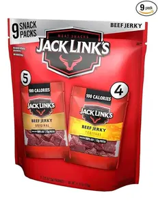 Jack Link's Beef Jerky Variety Pack Includes Original and Teriyaki Jerky, Bulk Proetin Snack Pack, Good Source of Protein, Meat Snacks Made with 100% Beef, Individual Bags 1.25 Oz (Pack of 9)