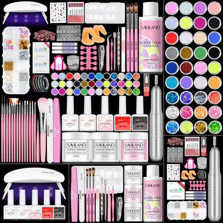 Craft Your Own Elegance Acrylic Nail Kit with Drill Professional Nail Set for Beginners Gel Polish UV Light Decorations Home Salon Gift Set