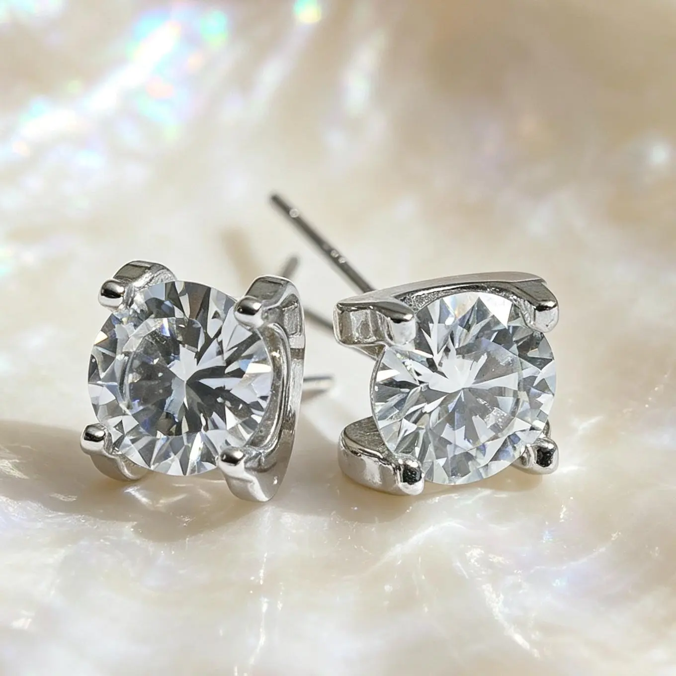 Costume Jewelry,  Radiant Bull Stud Earrings - Created Moissanite Ideal Birthday Christmas Gift for Women, Wedding Accessory Set