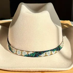 Loomed Seed Bead Abstract Snake Skin Pattern Hatband