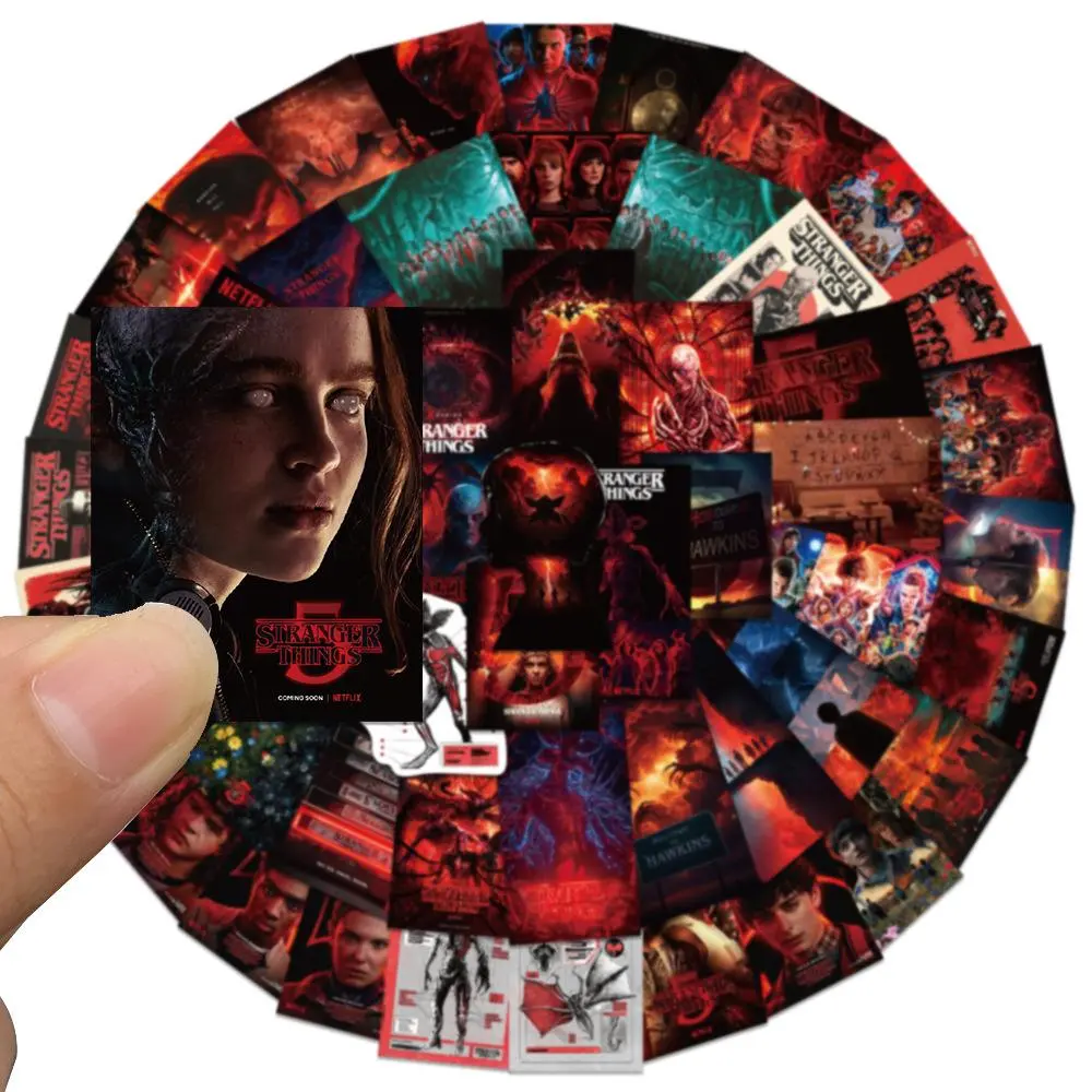 54PCS 80s Retro Sci-Fi Horror Stickers Spooky Mystery Vinyl Decals for E-reader Laptop Water Bottle & Phone Case Aesthetic Vintage TV Series Gift for Fans High Quality Mystery Sticker Pack - Smartphone
