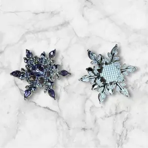 Purple Snowflake Rhinestone Spinning Star Charm