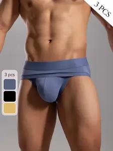 3 Pack U-Convex Large Pouch Men's Underwear  Sport Athletic Men’s Underwear, Low Rise Triangle Briefs with Independent Support Pouch, Breathable Soft Comfortable Fit, Stylish Men’s Underwear for Activewear, Daily Wear & Party