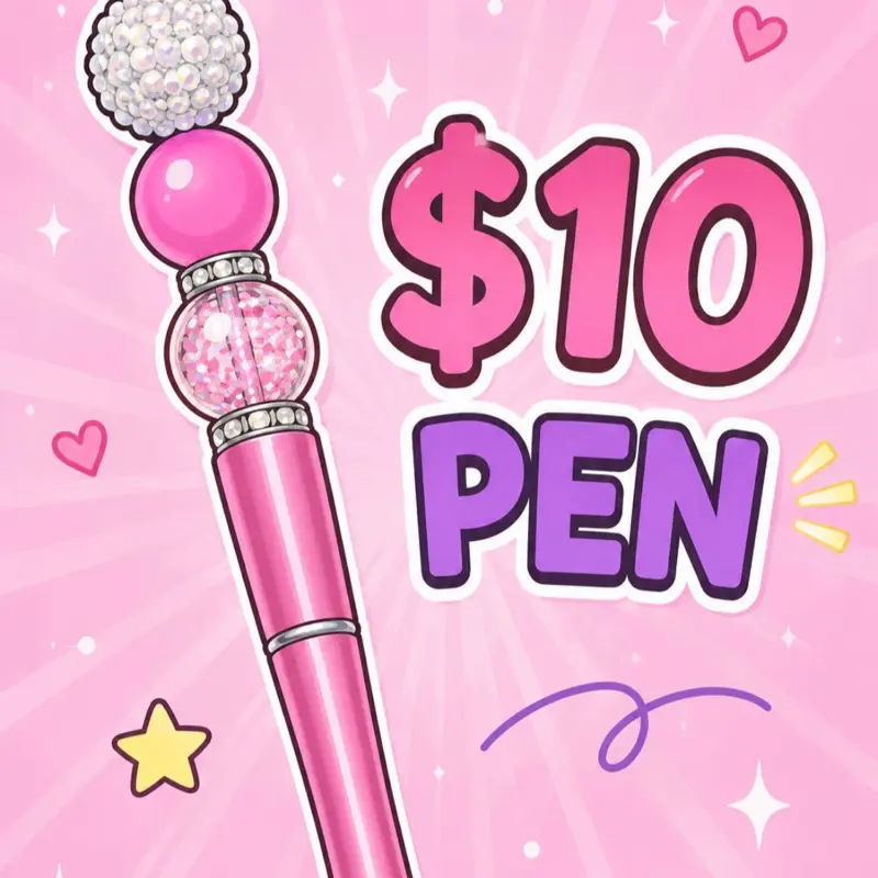Stylish Bling-Accented Ballpoint Pen, Sleek Everyday Writing Tool for Office, School Use