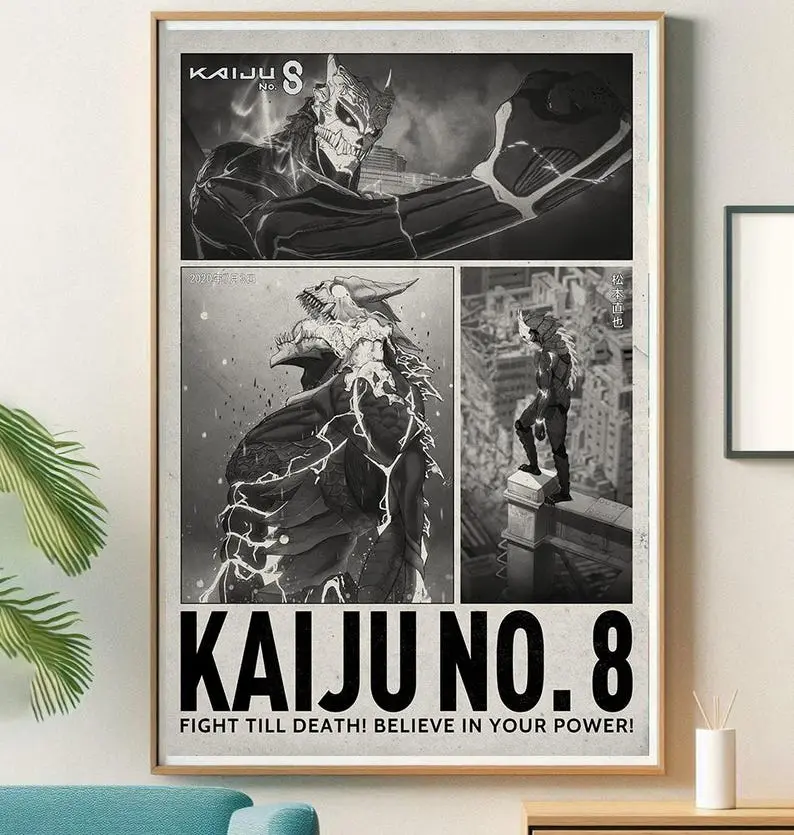 Kaiju No. 8 Anime Poster, High Quality Paper Print, Japanese Popular Anime Poster Prints, Wall Aesthetic Décor