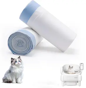 Self-Cleaning Cat Litter Box Liners Bag 40 Count Drawstring Heavy Duty Fit For Automatic Pet Litter Box Durable & Hygienic