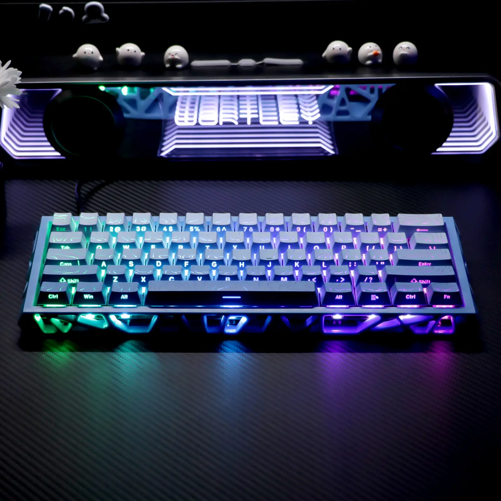 Lattice Design Mechanical Keyboard, Blue Equal-Height Line Gradient Finish gaming keyboard keyboards