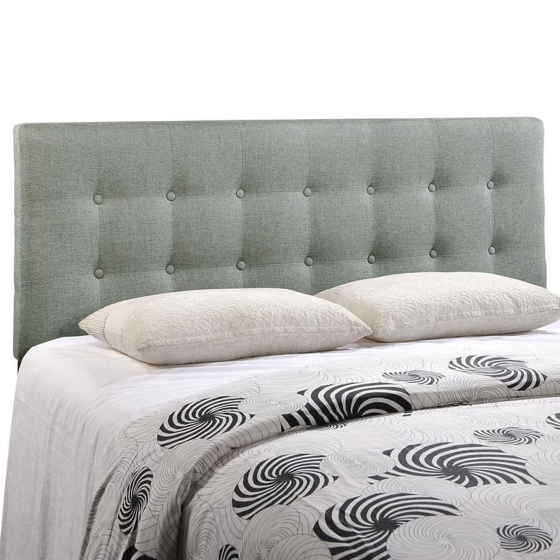 Modway Emily Queen Upholstered Fabric Headboard in Gray