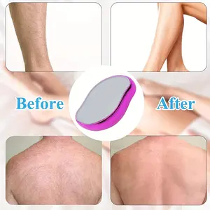 1 piece of painless nano glass hair remover - waterproof and reusable - suitable for men and women, sensitive beige, dedicated to back, arms, legs, armpits, bikini thread, wet and dry painless exfoliation, suitable for whole body use, hair removal,