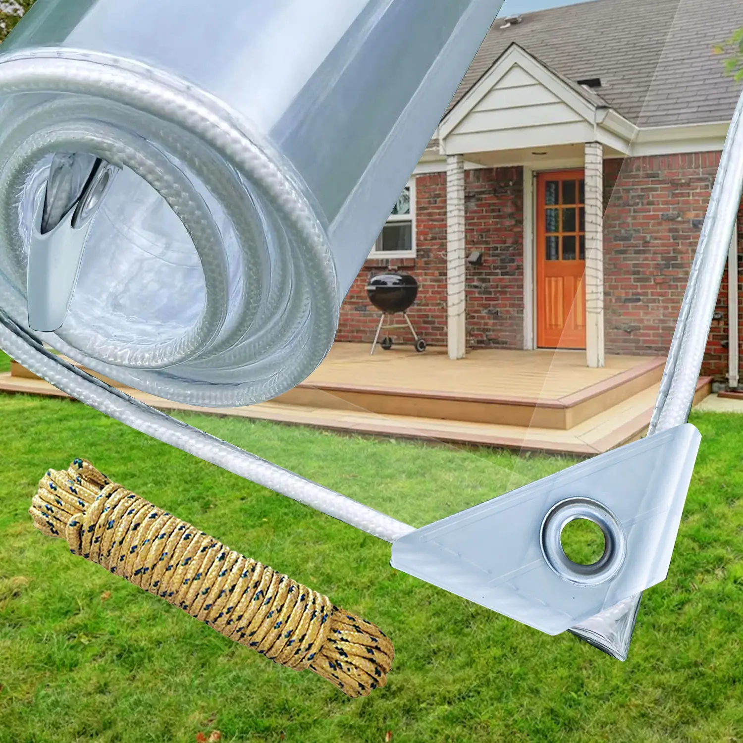 Clear Tarp Heavy Duty Waterproof 14mil Thicken Clear Tarps with Grommets Outdoor Garden Rainproof Covering for Henhouse Porch Canopy Plant Camping Coldproof Heat Preservation Rainy Season