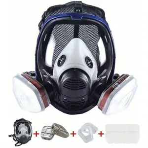 15 in 1 Reusable Full Face Cover, Full Face Respirator Wide Field of View for Painting, Machine Polishing, Chemical,Woodworking, Welding, Decoration Work, ,Dust Protector and Other Work Protection, Dustproof Gasproof Mask
