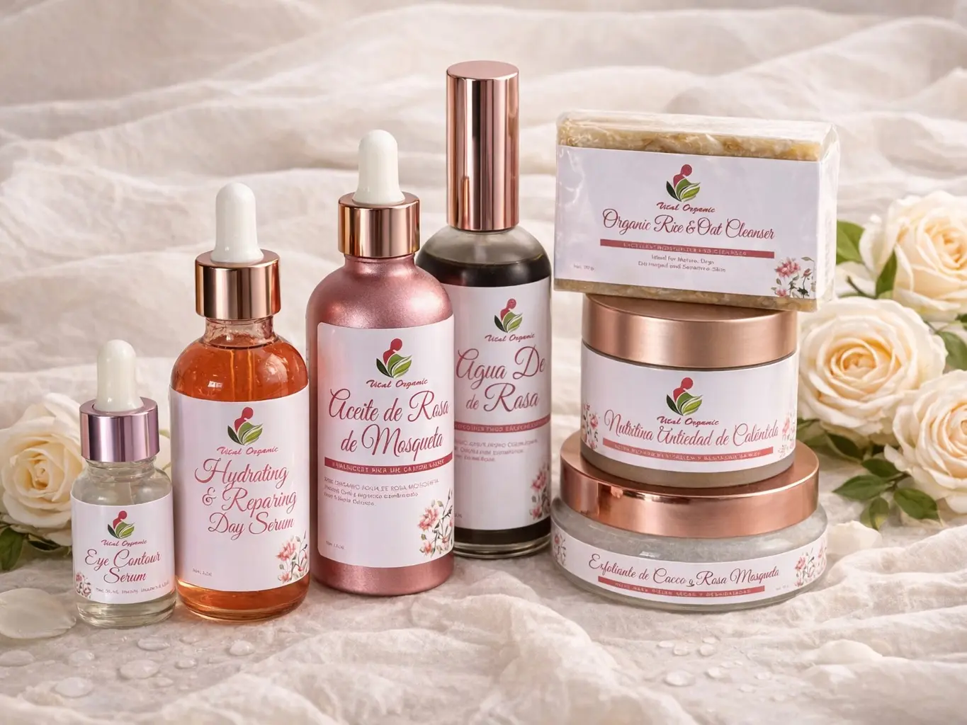 Vital Organic Premium Facial Set, Hydrating Moisturizer Kit for Radiant Skin