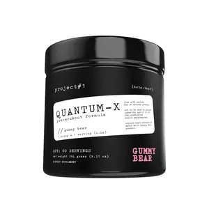 Project #1 Quantum-X Nutrition: Advanced Pre-Workout Powder for Men and Women | Natural Ingredients Enriched Formula - Improve Energy, Metabolism, and Focus - 60 Servings - Gummy Bear